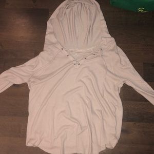 soft lace up sweater